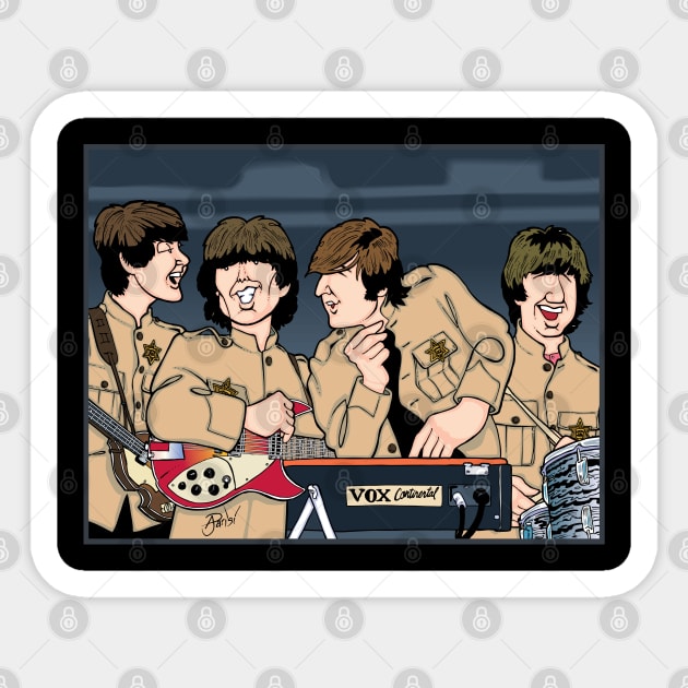 The Beatles at Shea Sticker by Parisi Studios